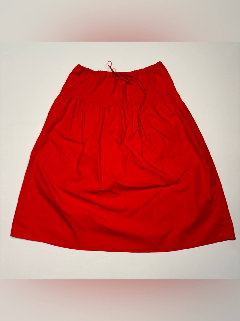 NWT Banana republic Women’s Cotton Red Midi Skirt Size Med